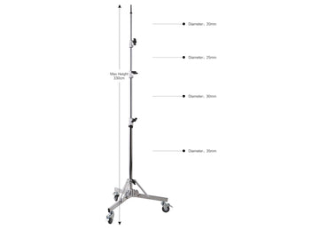 Roller Light Stand For Photography and Video Lighting Support With Wheels PT-330